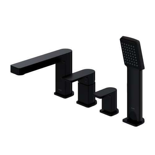 Omnires Baretti bateria wannowa  4- otworowa Czarny Mat  BA7832BL