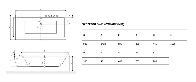 EXCELLENT PRYZMAT wanna akrylowa 150/75