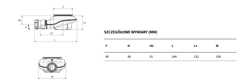 EXCELLENT Fast syfon brodzikowy fi 90