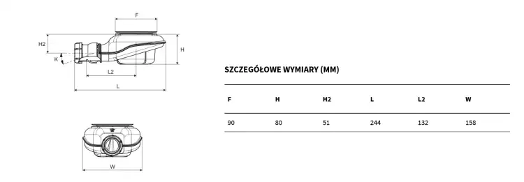 EXCELLENT Fast syfon brodzikowy fi 90