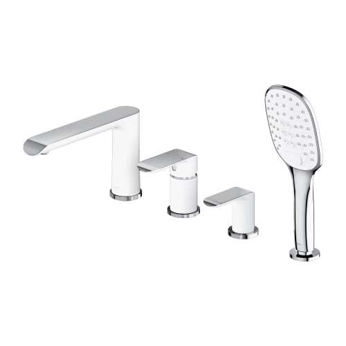 Omnires Sacramento bateria wannowa  4- otworowa Chrom /Biały SC2332CRB