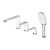 Omnires Sacramento bateria wannowa  4- otworowa Chrom /Biały SC2332CRB