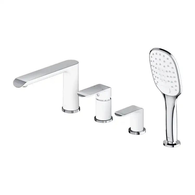 Omnires Sacramento bateria wannowa  4- otworowa Chrom /Biały SC2332CRB