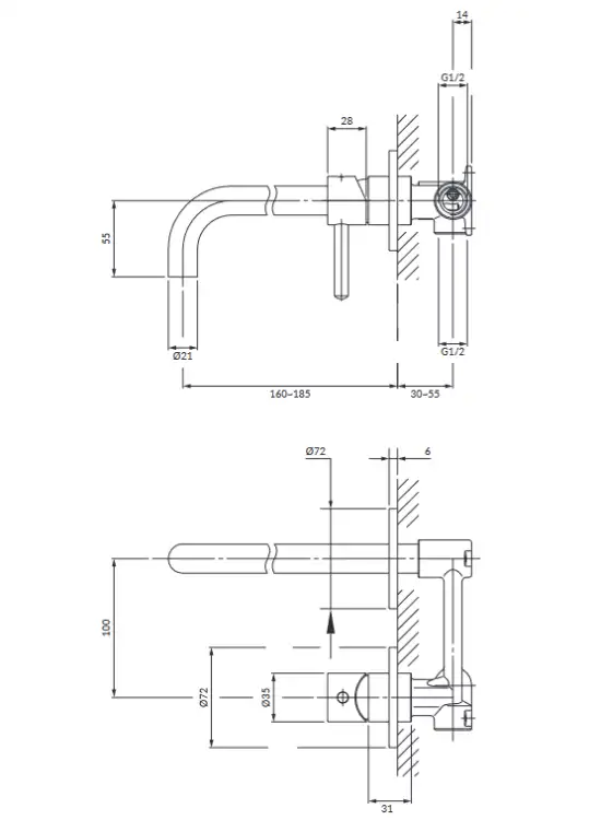 Omnires Y bateria umywalkowa złoto  Y1215HGL