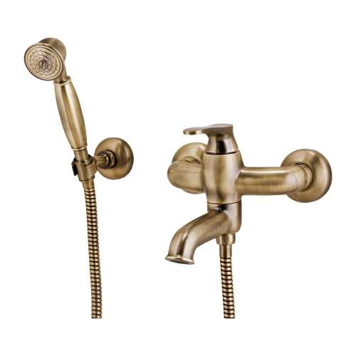 Omnires Art Deco bateria wannowa z zestawem prysznicowym Brąz Antyczny AD5131BR