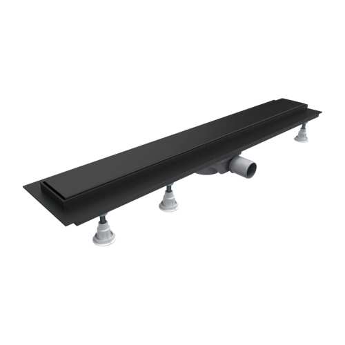 Omnires LOWFIX 80 cm prysznicowy odpływ liniowy z maskownicą pełną czarny LOWFIX80GBL