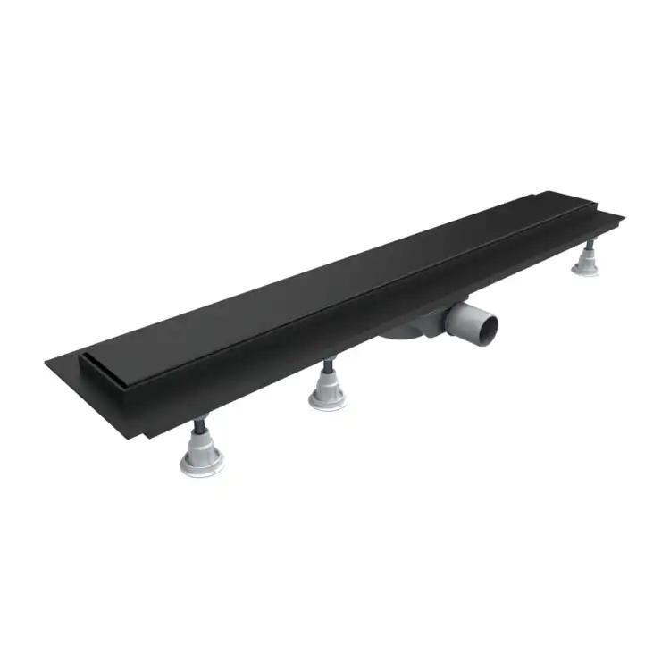 Omnires LOWFIX 80 cm prysznicowy odpływ liniowy z maskownicą pełną czarny LOWFIX80GBL