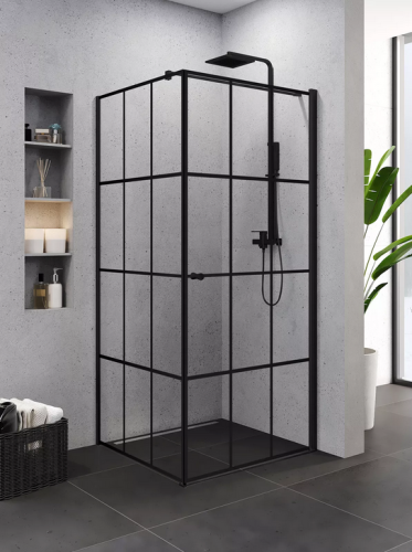 NEW TRENDY  Superia Black P Kratka 90x90 cm  kabina prysznicowa