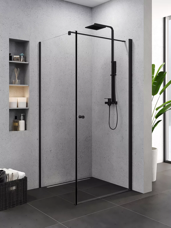 NEW TRENDY  Superia Black  90x80 cm  kabina prysznicowa
