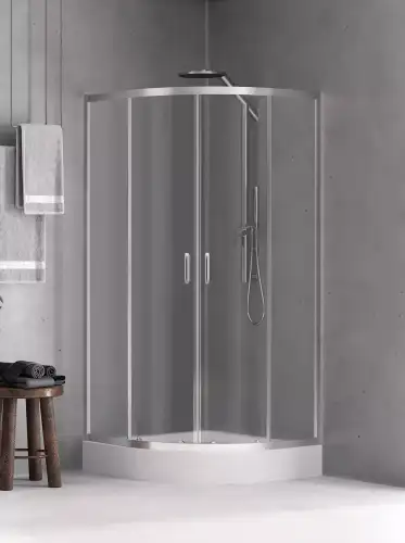 NEW TRENDY  Feria Chrom 80x80 cm półokrągła  kabina prysznicowa