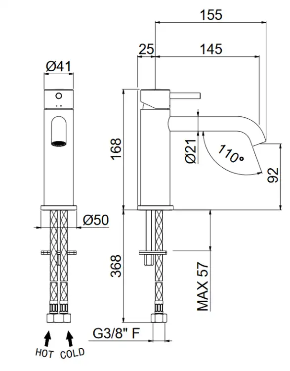 Vema MARIA bateria umywalkowa czarny mat  V27011
