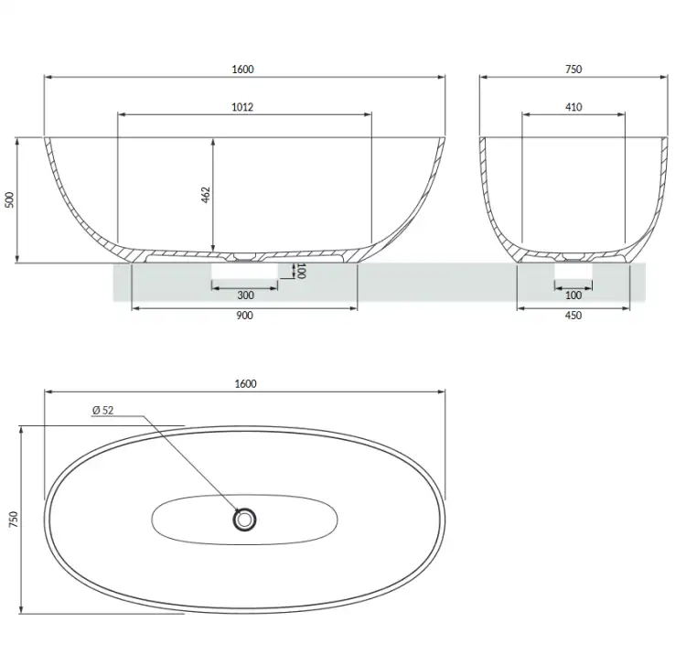 Omnires SHELL M+ 160 x 75 wanna wolnostojaca biały połysk