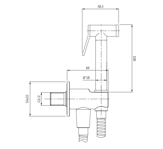 Omnires CONTOUR system bidetowy podtynkowy chrom SYSCTBI1CR