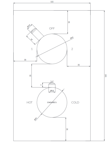 Omnires Y bateria wannowa podtynkowa termostatyczna Chrom Y1236/KROCR