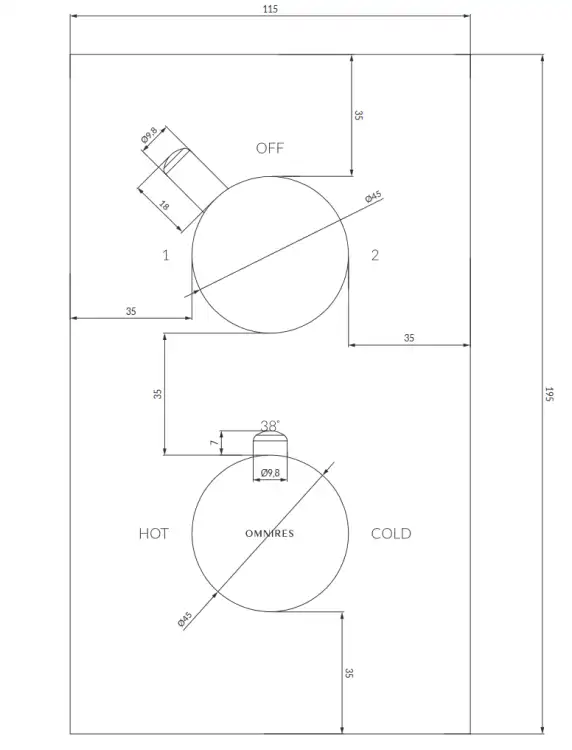 Omnires Y bateria wannowa podtynkowa termostatyczna Chrom Y1236/KROCR
