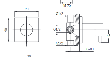 Omnires Y system prysznicowy podtynkowy z dyszami chrom    SYSY30XCR