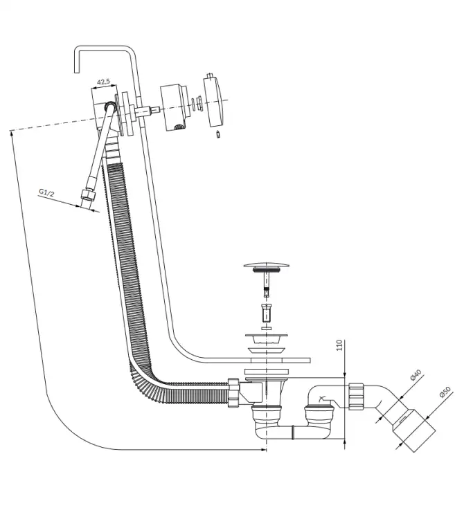 Omnires Y system wannowy  termostatyczny podtynkowy Chrom SYSYS01XCR