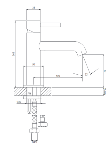 Omnires Y bateria umywalkowa 16,2 cm Czarny  Y1210NBL
