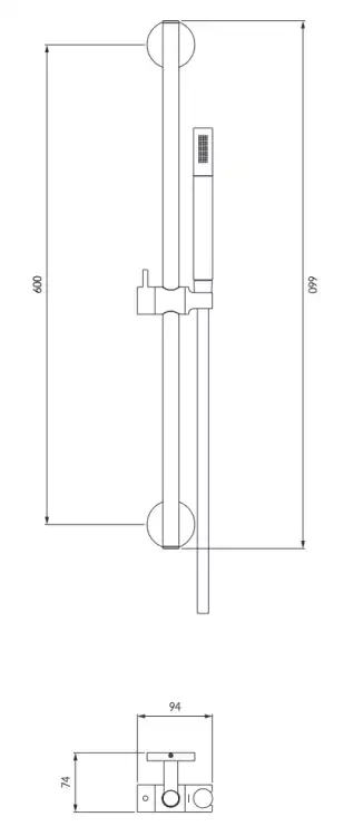 Omnires MICROPHONE zestaw prysznicowy suwany czarny  MICROPHONE-SBL