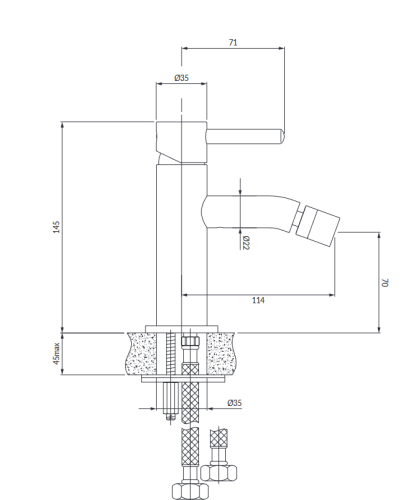 Omnires Y bateria bidetowa złoto połysk Y1220GL