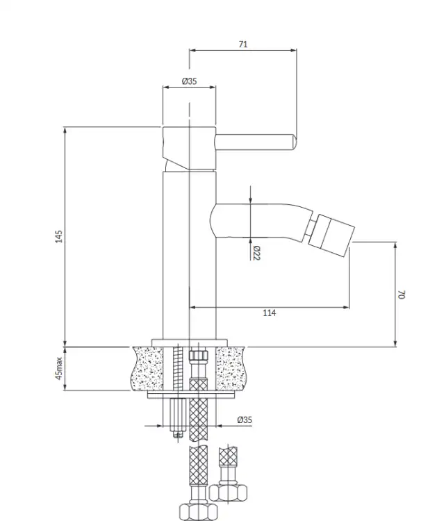 Omnires Y bateria bidetowa złoto połysk Y1220GL