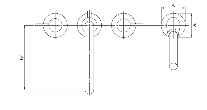 Omnires Y bateria wannowa 4-otworowa Złoto Szczotkowane  Y1232GLB