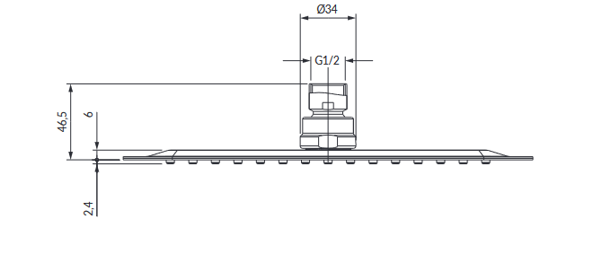 Omnires ULTRA SLIMLINE deszczownica 25x25 CHROM  WGU225CR