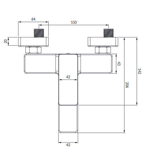 Omnires Parma bateria wannowa Chrom/Biały PM7430CRB