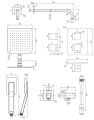 Omnires Parma system prysznicowy podtynkowy termostatyczny Czarny Mat SYSPM11BL