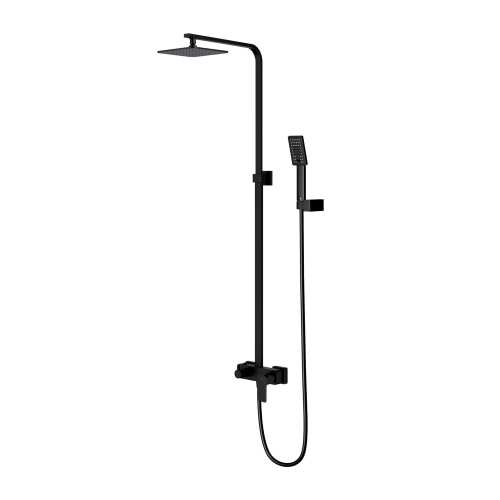 Omnires BARETTI system prysznicowy natynkowy czarny mat BA7844BL