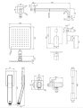 Omnires Baretti system prysznicowy podtynkowy Czarny Mat  SYSBA10BL