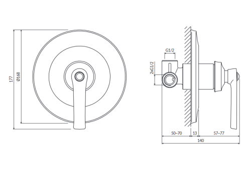 Omnires Armance bateria prysznicowa podtynkowa Chrom AM5245CR