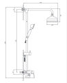 Omnires Art Deco system prysznicowy natynkowy Złoty AD5144GL