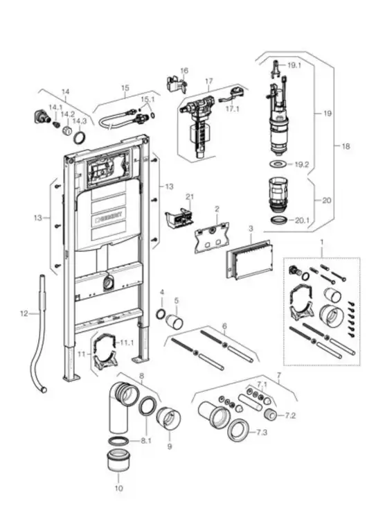Geberit Duofix Sigma 12cm H112 stelaż WC 111.320