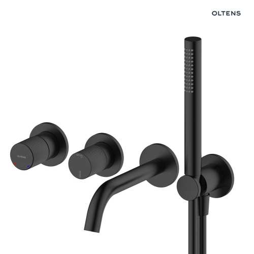 Oltens HAMNES bateria wannowa podtynkowa 4-otworowa czarny mat 34107300