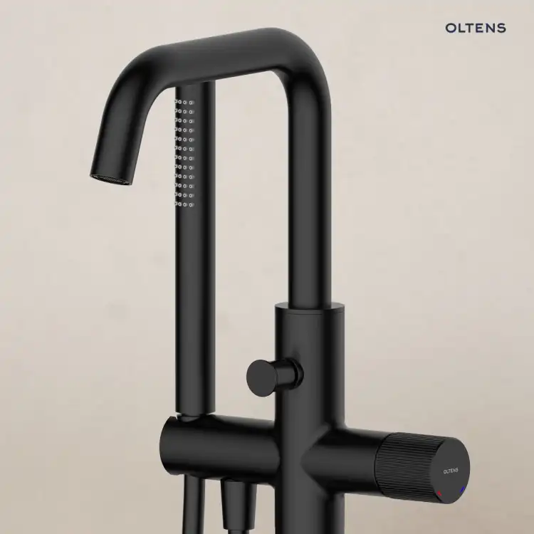 Oltens HAMNES bateria wannowa wolnostojąca czarny mat 34302300