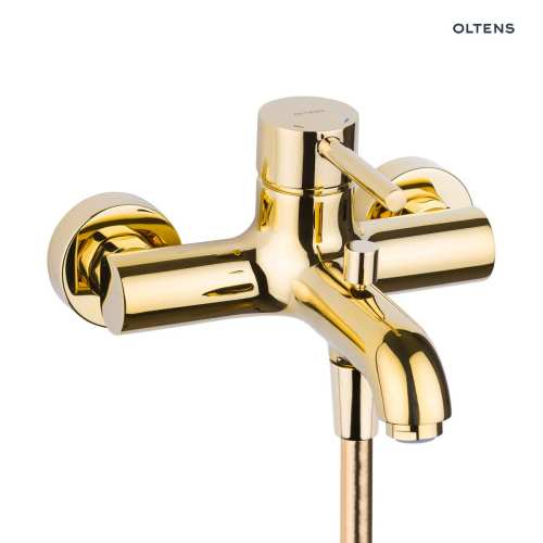 Oltens MOLLE bateria wannowa ścienna złoty połysk 34000800