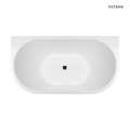 Oltens DELVA wanna wolnostojąca przyścienna 150x70 cm akrylowa owalna biały połysk 12018000