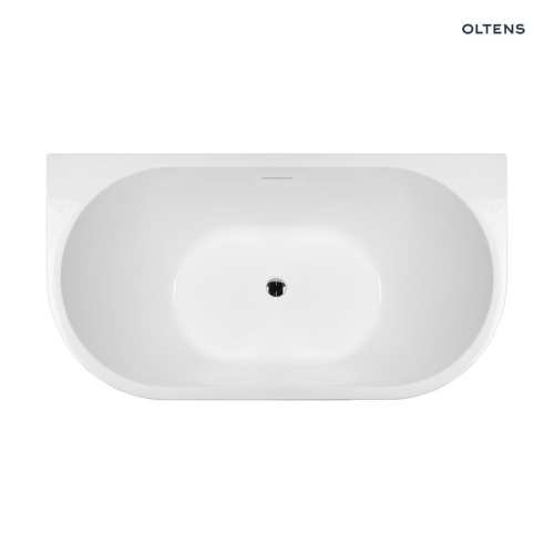 Oltens DELVA wanna wolnostojąca przyścienna 150x70 cm akrylowa owalna biały połysk 12018000