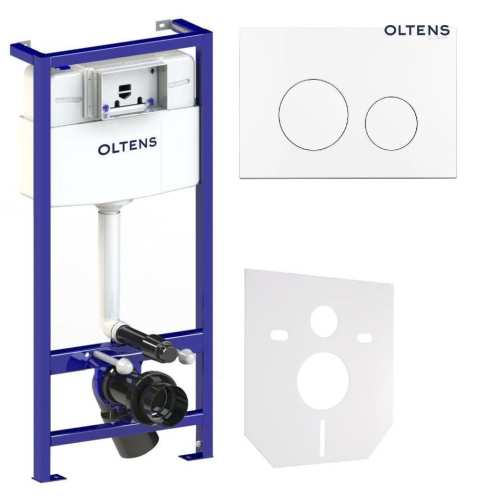 Oltens TRIBERG Lule 5w1 stelaż podtynkowy z przyciskiem spłukującym białym 58300000