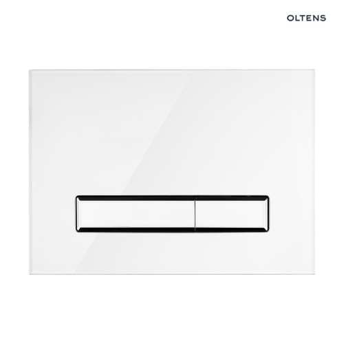 Oltens TORNE przycisk spłukujący do WC szklany biały/chrom/biały 57200000