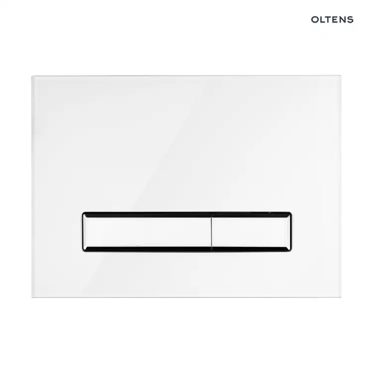 Oltens TORNE przycisk spłukujący do WC szklany biały/chrom/biały 57200000