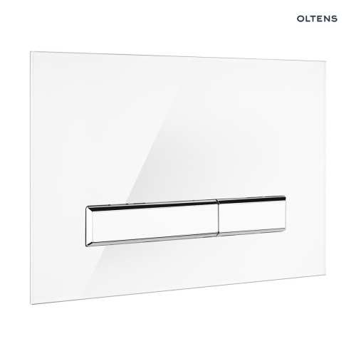 Oltens TORNE przycisk spłukujący do WC szklany biały/chrom/biały 57200000