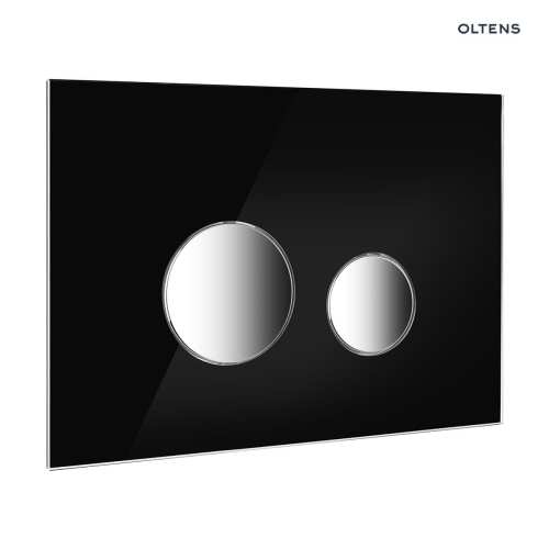 Oltens LULE przycisk spłukujący do WC szklany czarny/chrom 57201310