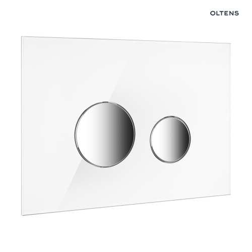Oltens LULE przycisk spłukujący do WC szklany biały/chrom 57201010