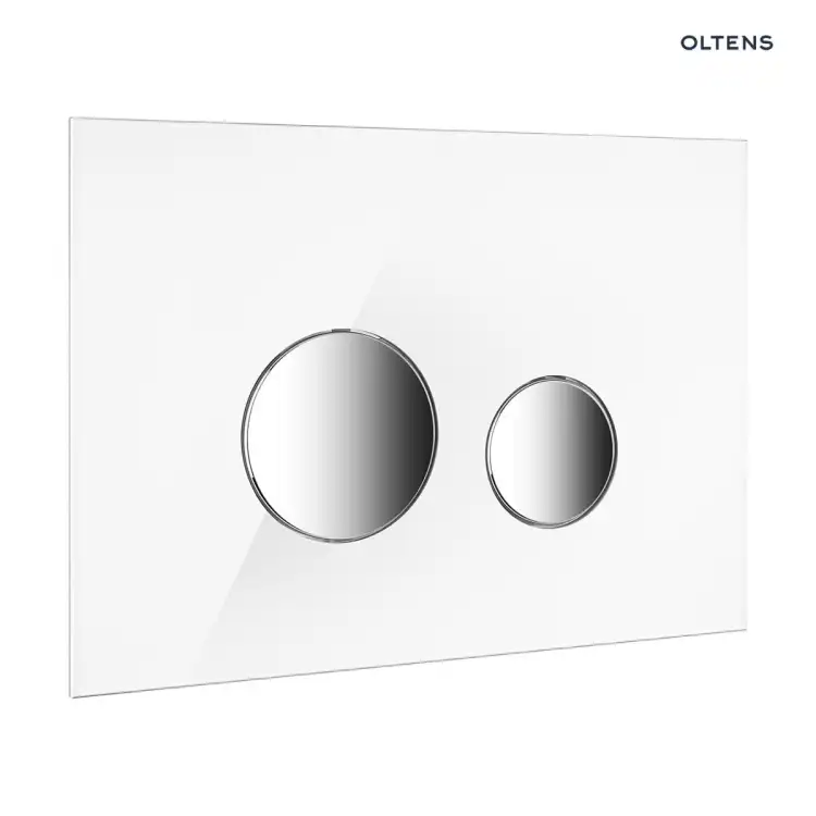 Oltens LULE przycisk spłukujący do WC szklany biały/chrom 57201010