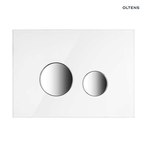 Oltens LULE przycisk spłukujący do WC szklany biały/chrom 57201010