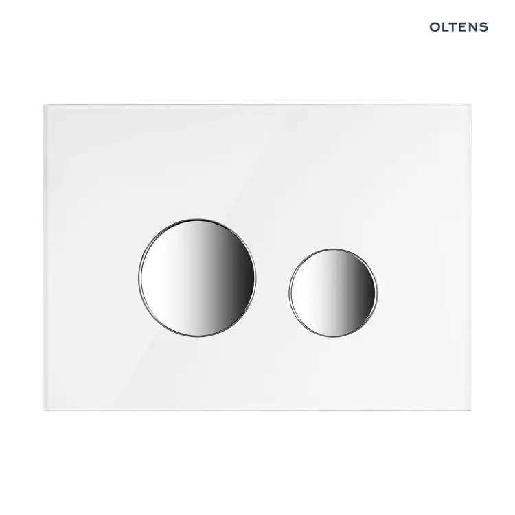 Oltens LULE przycisk spłukujący do WC szklany biały/chrom 57201010
