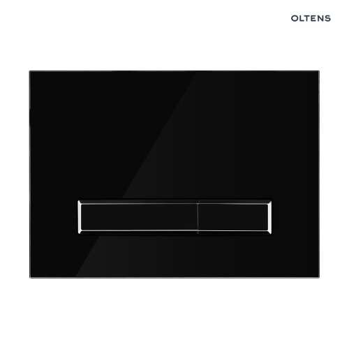 Oltens TORNE przycisk spłukujący do WC szklany czarny/chrom/czarny 57200300