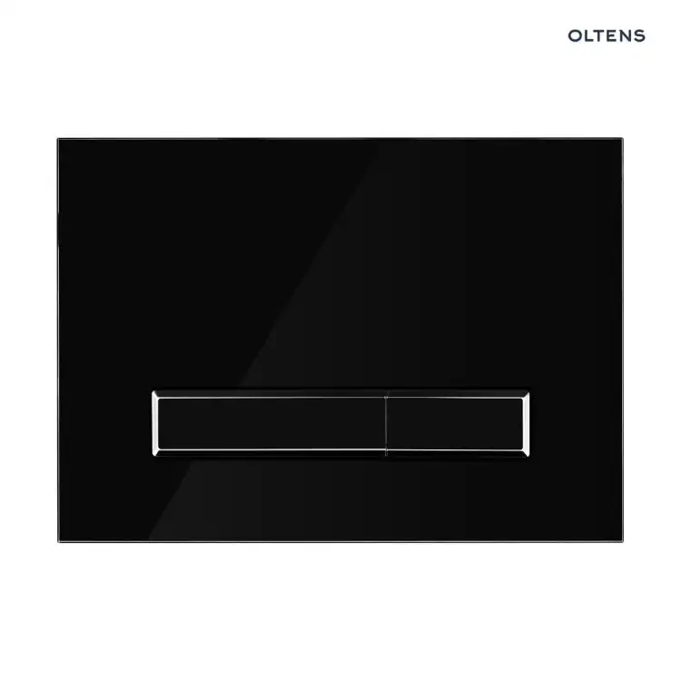 Oltens TORNE przycisk spłukujący do WC szklany czarny/chrom/czarny 57200300